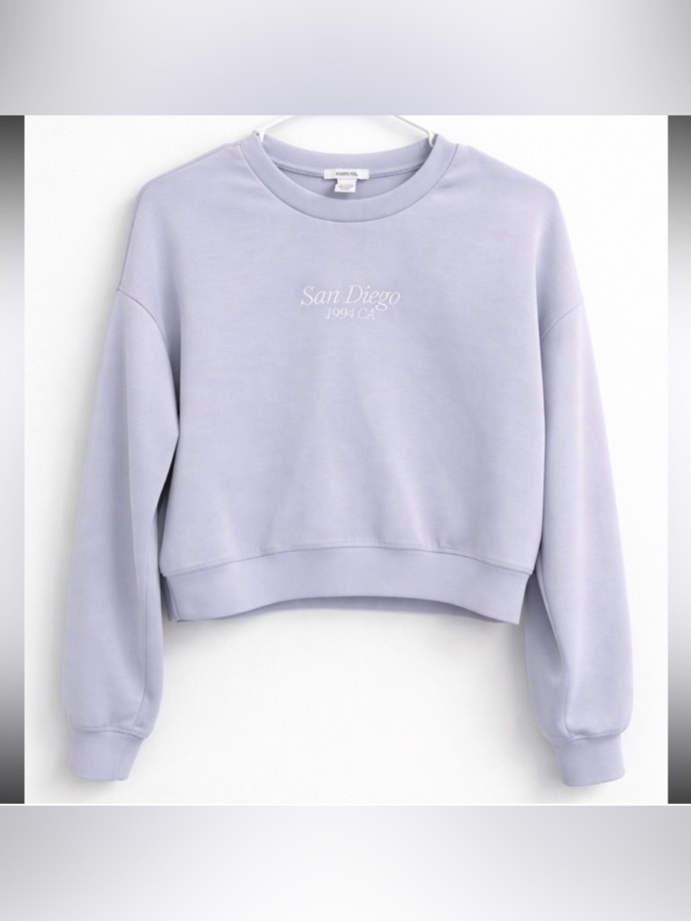 Lavender Cropped Sweatshirt